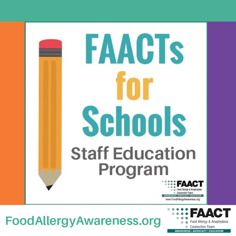 FAACTs for schools about food allergies